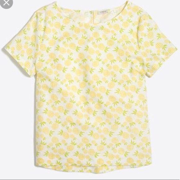 J. Crew Factory | Linen Blend Pineapple Top - Picture 1 of 4